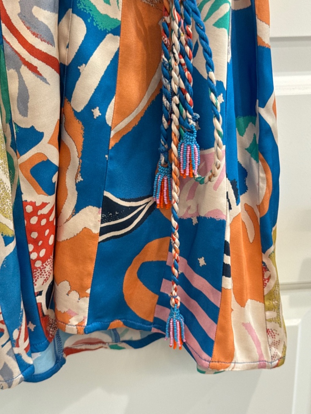 MAAJI Tropical Bliss Tropi Short Dress Blue Tropical Print V-Neck Mini Dress M - Picture 13 of 14